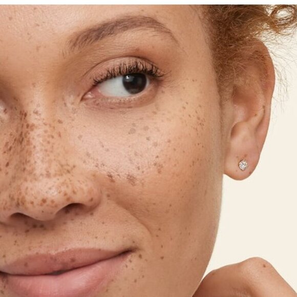 Moissanite 0.5 CT Round Stud Earrings 4 Prong Yellow Gold Plated 925Sterling NWT - Picture 3 of 13